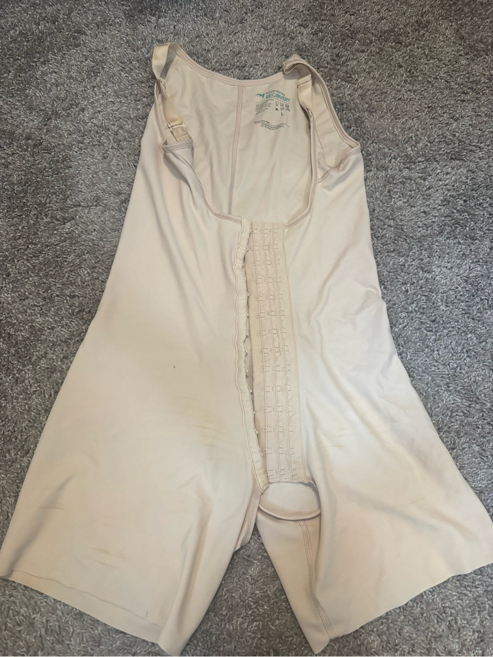 Beige Full-Body Shapewear Bodysuit with Front Hook Closure (MARENA BRAND)